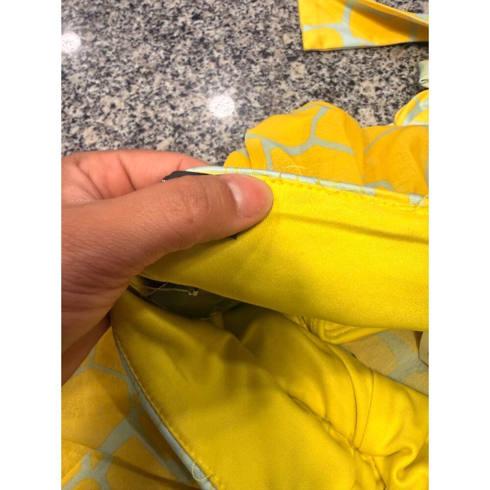 Rhythm Boutique Cutout Plunge Maxi Dress Small Yellow Boho Resort High Slit - Picture 12 of 12